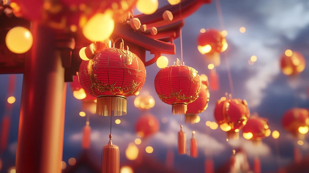 喜庆场景灯笼密布