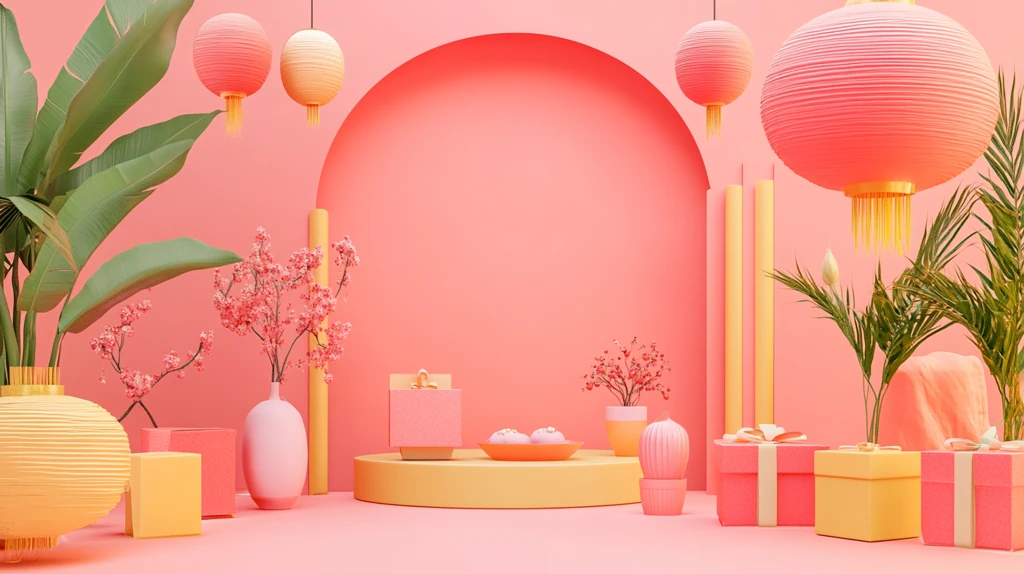 元宵节拍框堆头小景