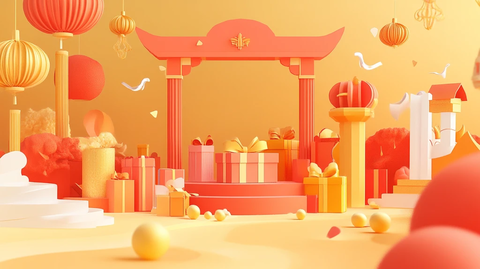 元宵节拍框堆头小景