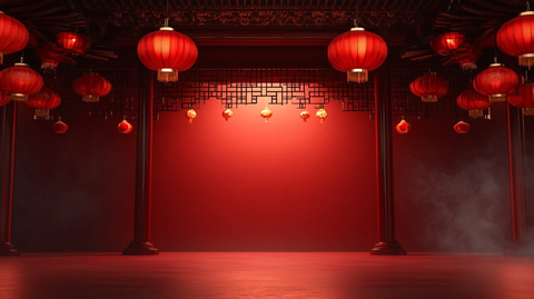 红灯笼拜堂仪式背景