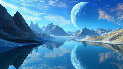 蓝色梦幻山水风情