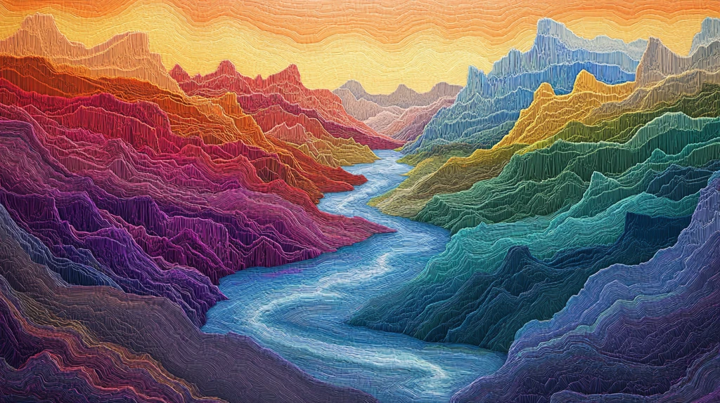 群山远山抽象锦绣山河