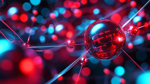 红色科技感光晕背景