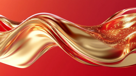 红色动感飘带科技背景