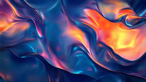 渐变抽象流体装饰画