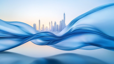 蓝色飘带高端地产背景