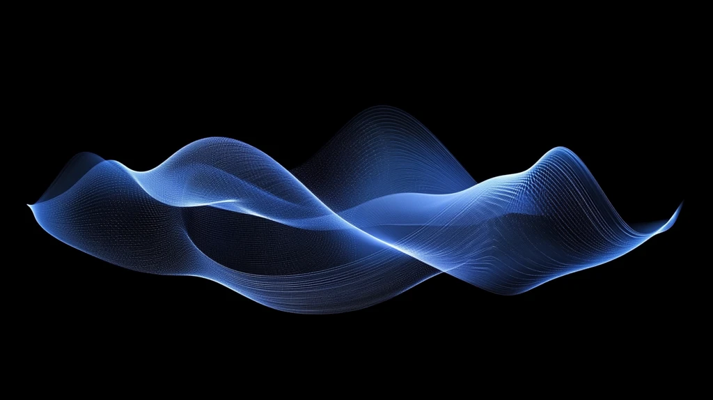 蓝色线条烟雾波浪