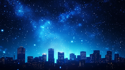 星空城市轮廓