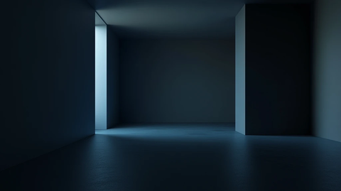 建筑设计蓝色的房间