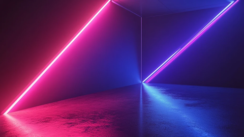 流光溢彩的霓虹灯走廊