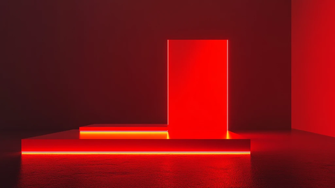 红色立体场景舞台展台