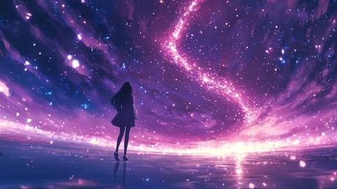 星辰大海女孩背影