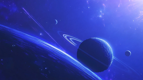 梦幻蓝紫色星球背景