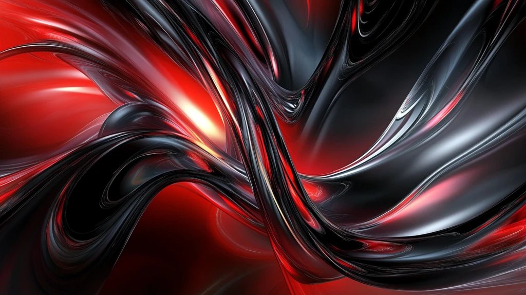 红色喜庆炫丽流体画