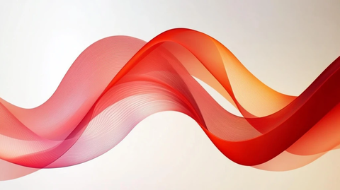 红色动感飘带科技背景