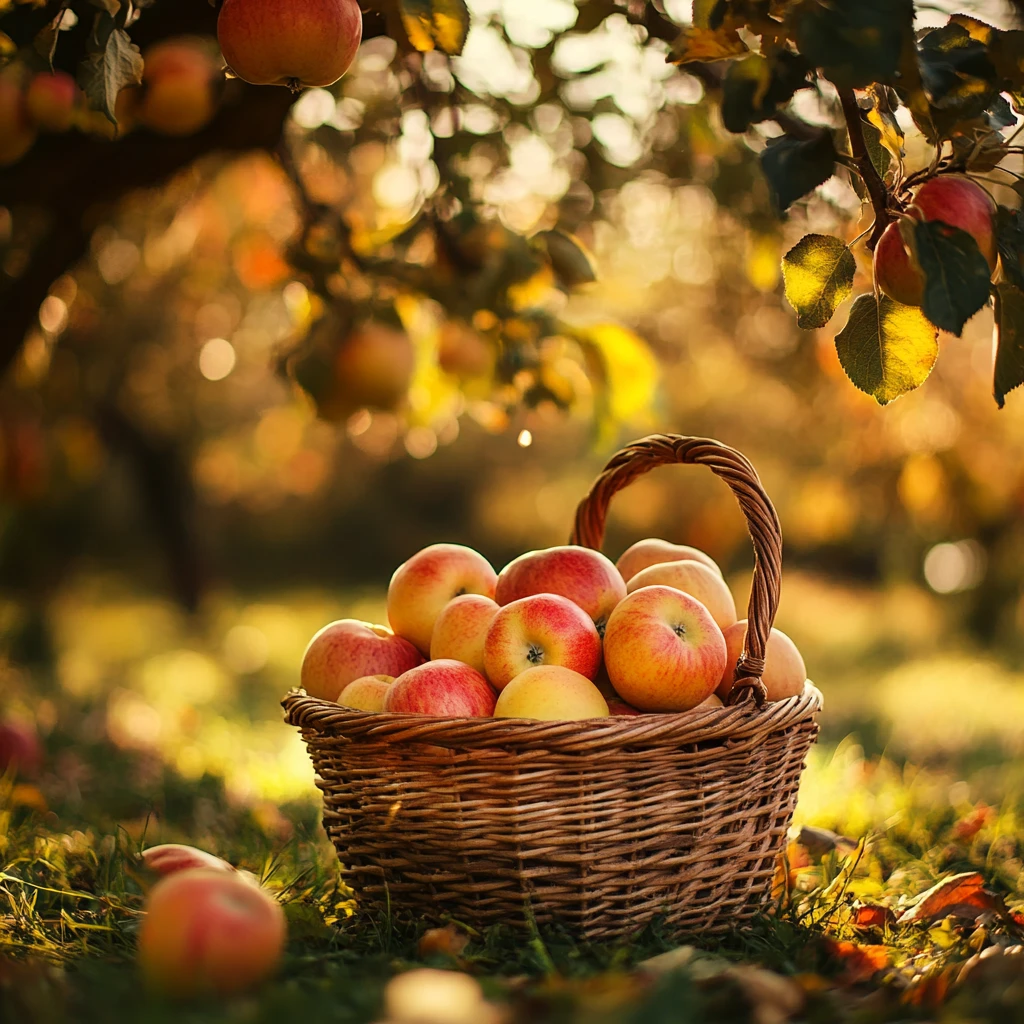 苹果秋季丰收采摘