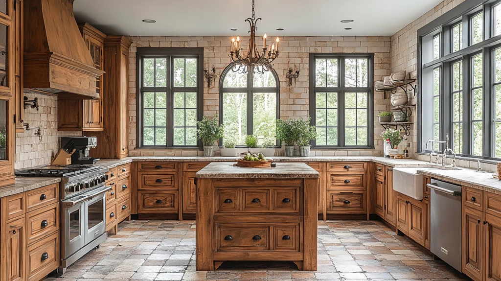 木柜石台花饰厨房