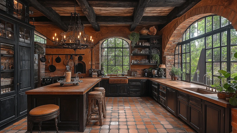 木柜石台老灯饰