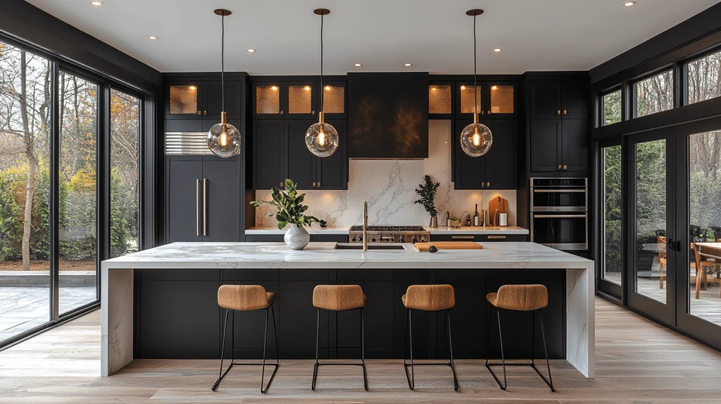 黑白厨房岛台设计