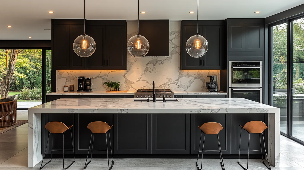 黑白厨房岛台设计