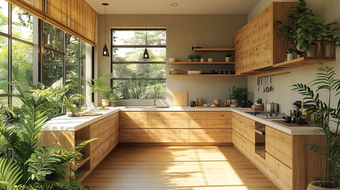 木柜白石台竹灯