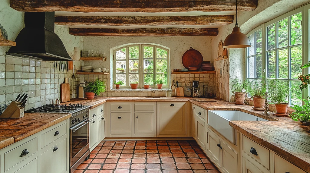 木纹台面乡村橱柜