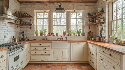 木纹台面乡村橱柜