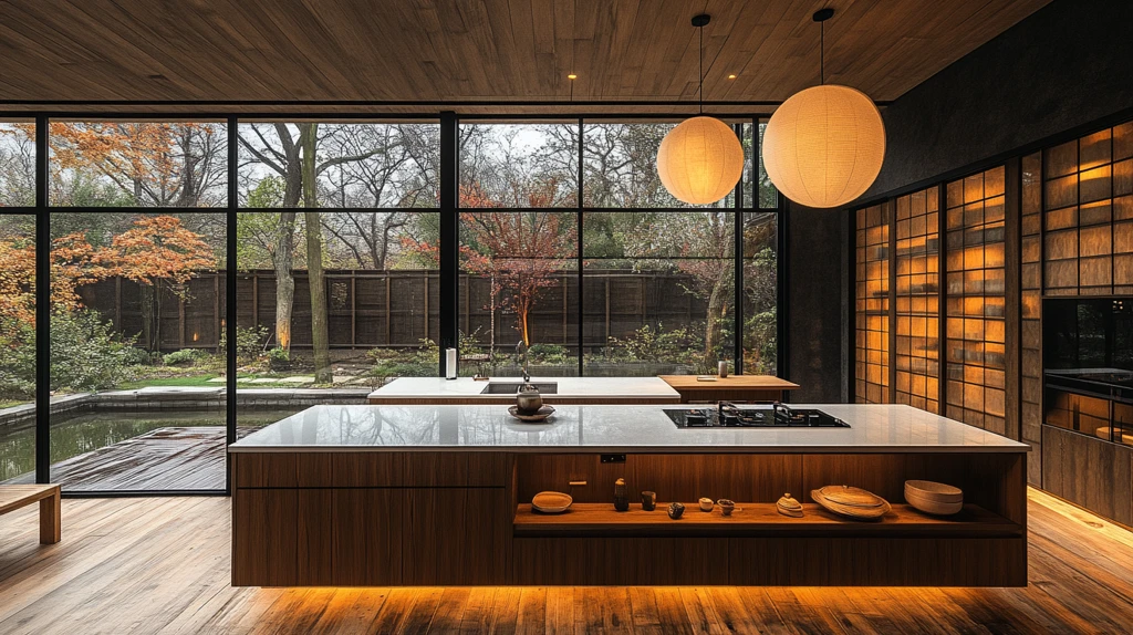 木柜白台纸灯竹饰