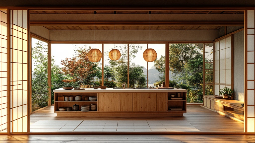 木柜白台竹风灯