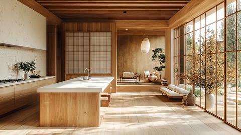 木柜白台竹风灯