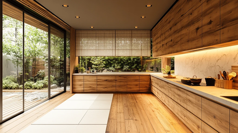 木柜白台竹风灯