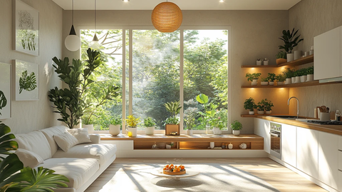 白色橱柜木纹台面