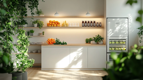 白色橱柜木纹台面