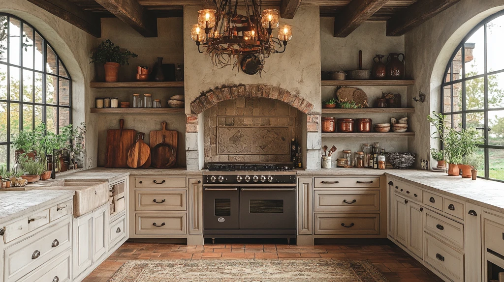 乡村厨房石柜花饰