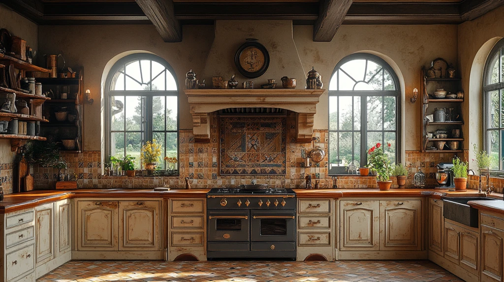 木纹橱柜瓷砖装饰