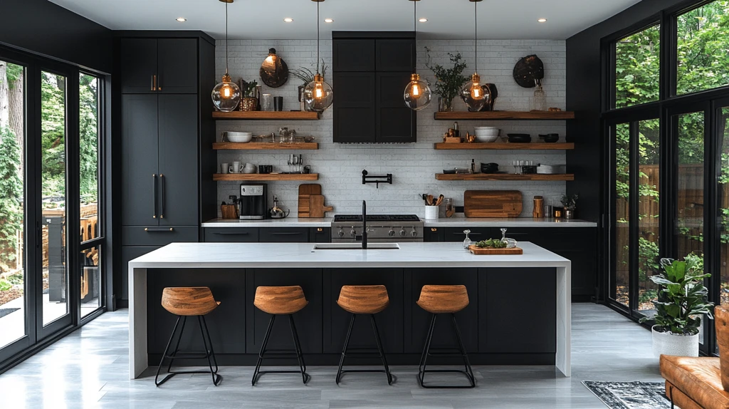 黑白金属现代厨房