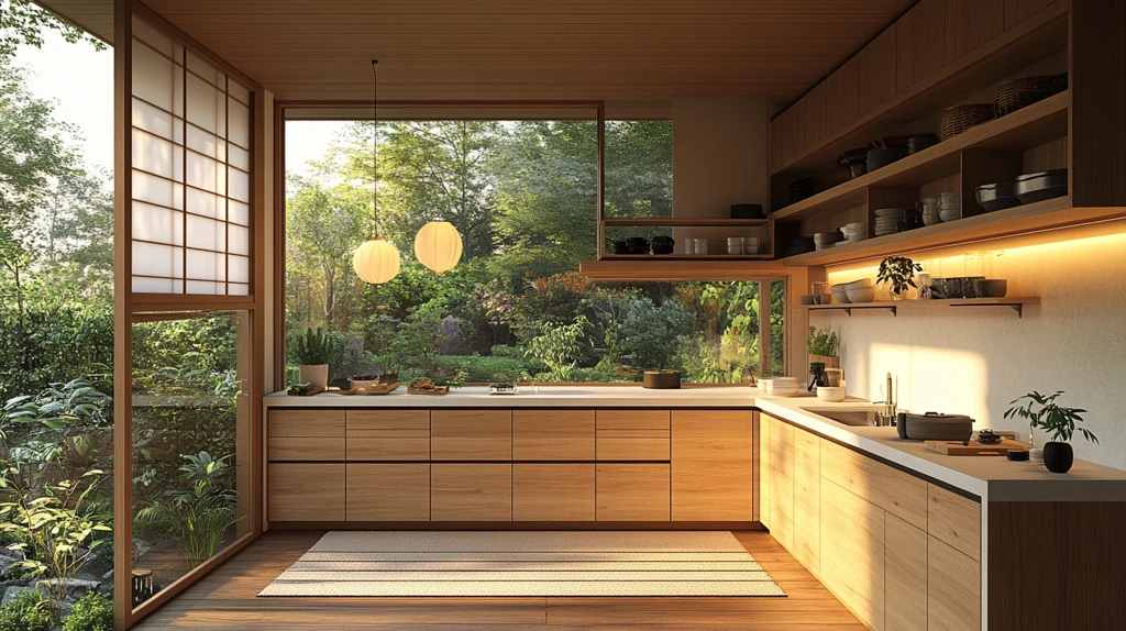 木柜白台纸灯绿植