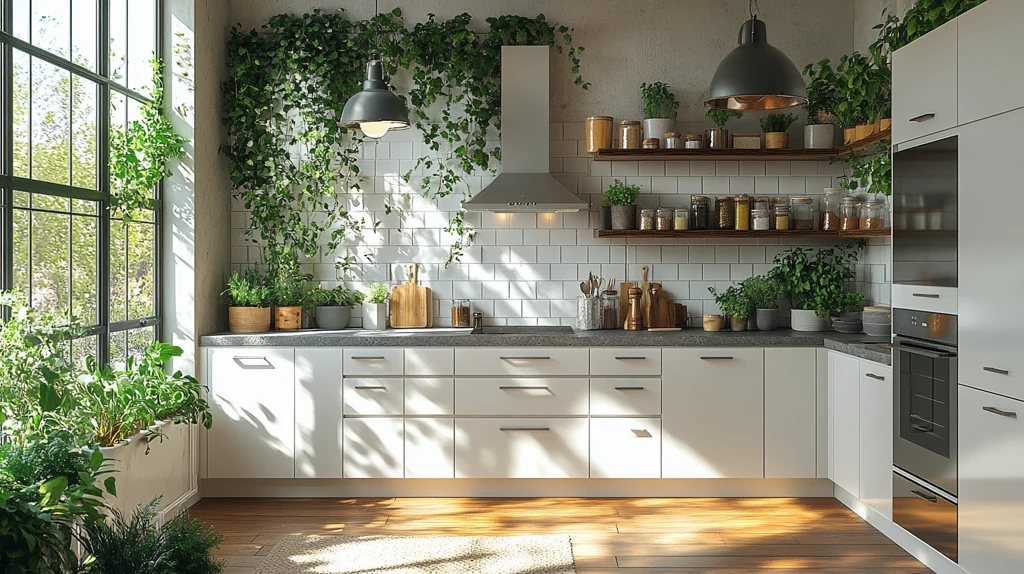 白色橱柜灰色台面