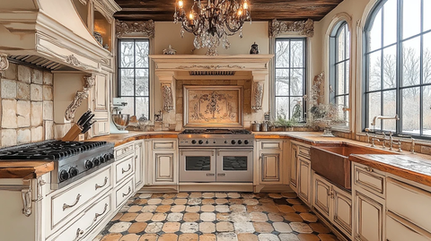 木纹橱柜瓷砖地