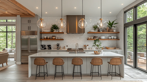 灰色柜台白色台面