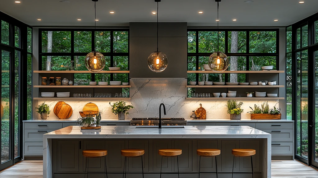 灰色柜台白色台面