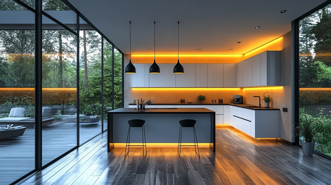 白色橱柜黑色台面