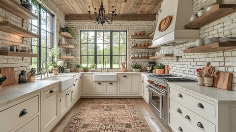 乡村厨房轻木柜花饰