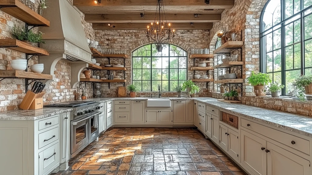 乡村厨房轻木柜花饰