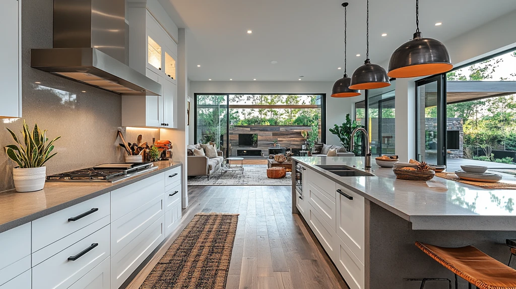 白厨柜灰石台面