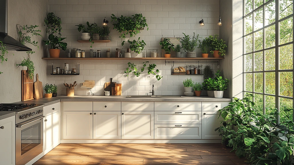 白色橱柜灰色台面