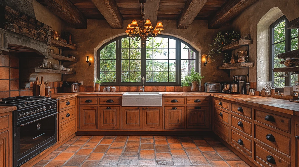 木柜石台花饰吊灯