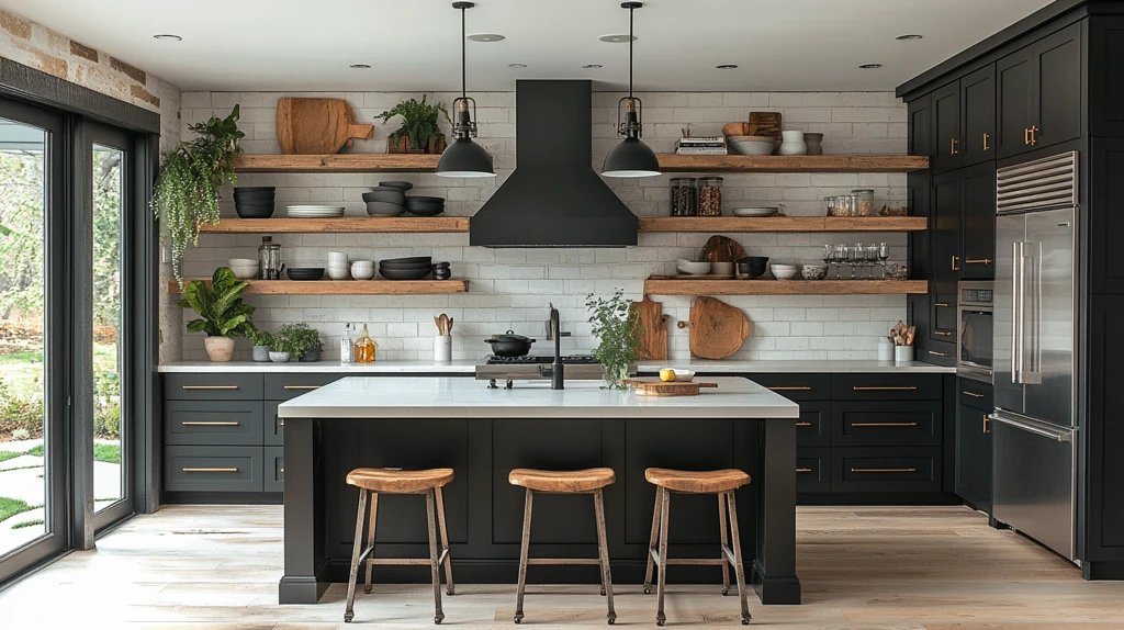 黑白金属简约厨房