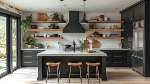 黑白金属简约厨房