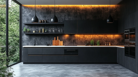 黑白金属简约厨房